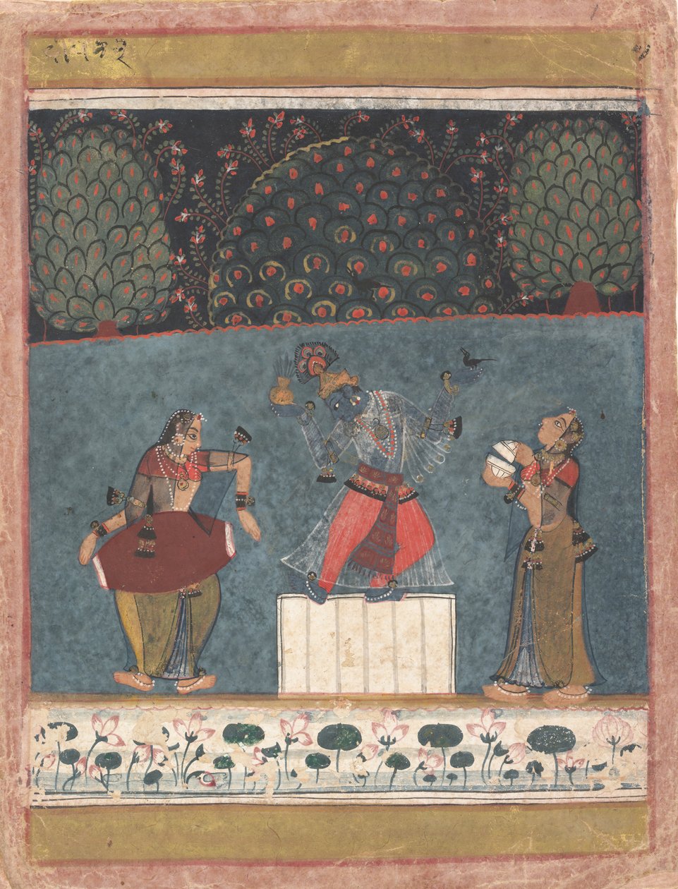 Vasant Ragini: Folio fra en ragamala-serie Garland of Musical Modes, ca. 1630-40. av Unbekannt
