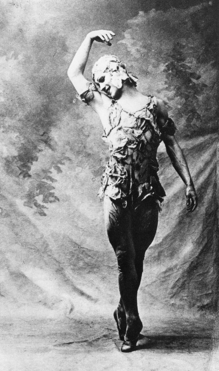 Vaslav Nijinsky, russisk ballettdanser, i Le Spectre de la Rose, Paris, 1911, 1930 av Unbekannt