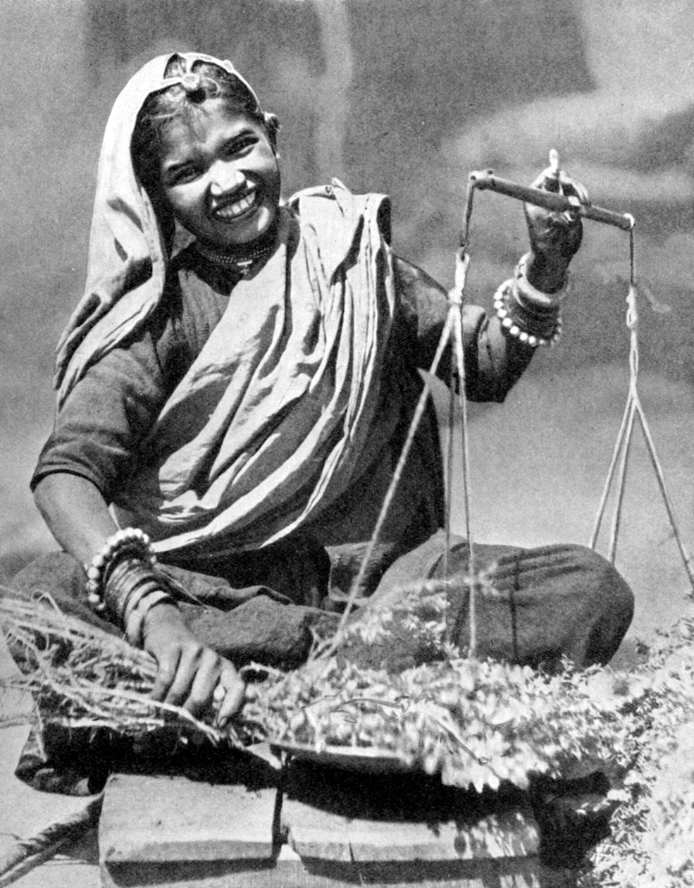 Grønnsakselger, Jaipur, India, 1936 av Unbekannt