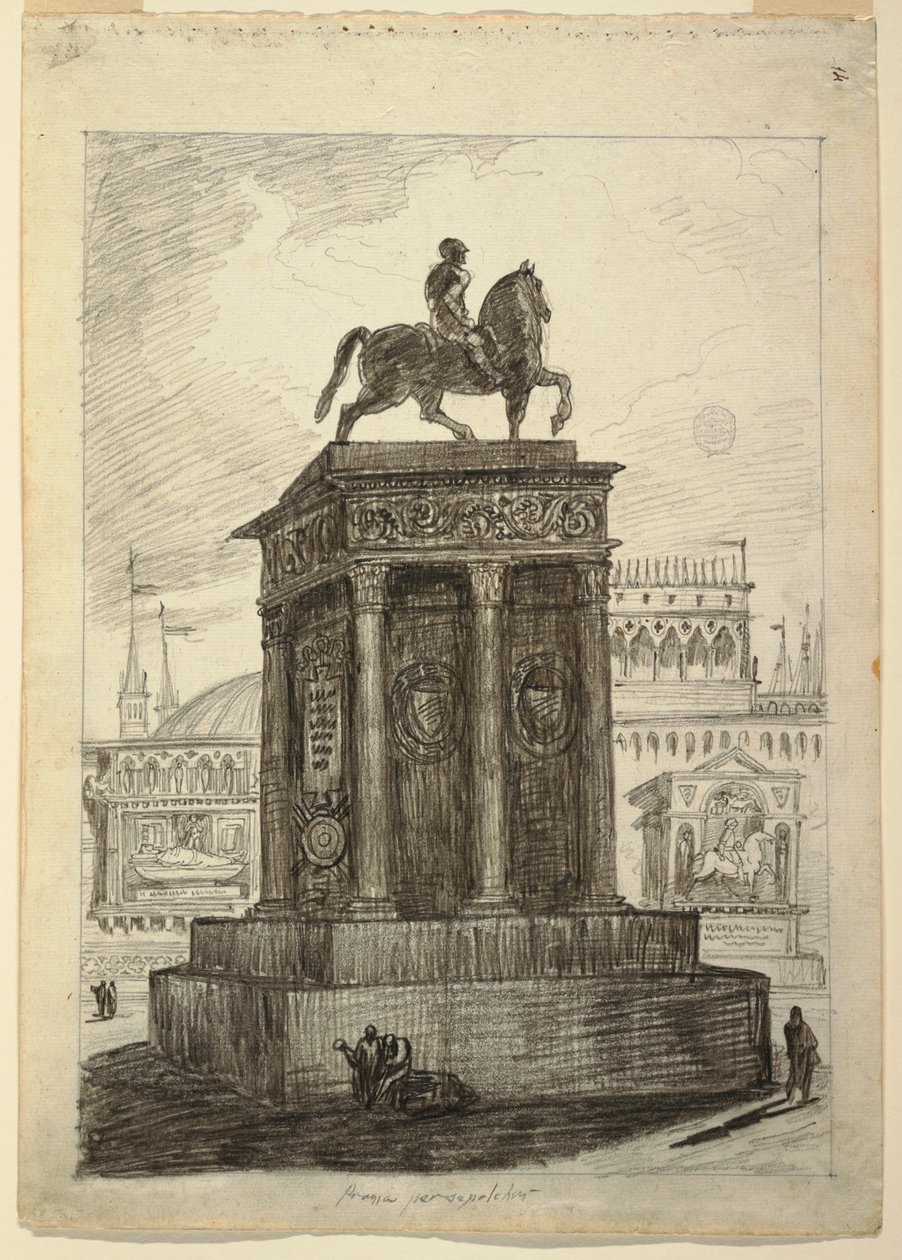 Venetiansk arkitektonisk Capriccio med Colleoni av Andrea Verrocchio av Unbekannt