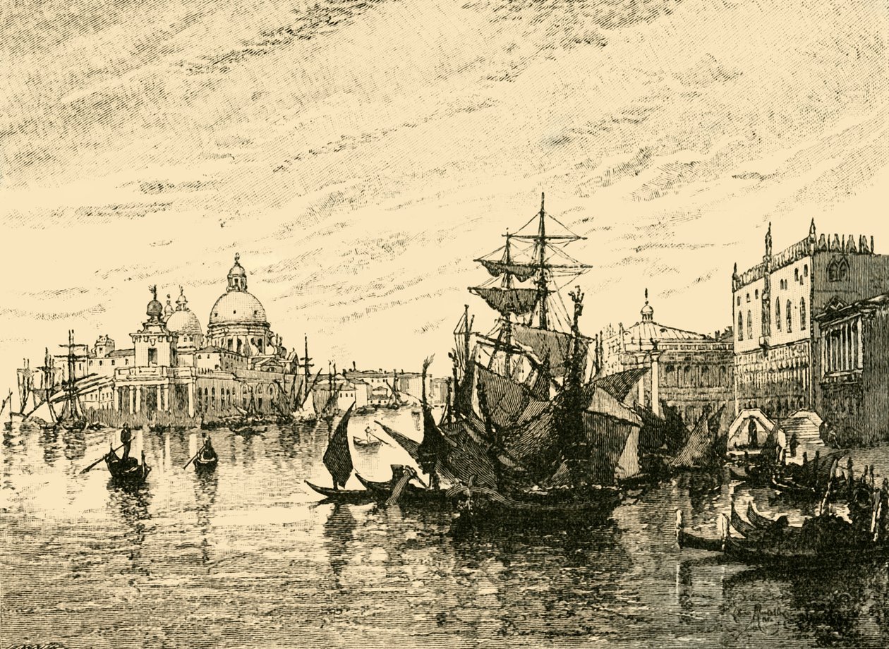 Venezia: Utsikt fra Riva Degli Schiavoni, 1890. av Unbekannt