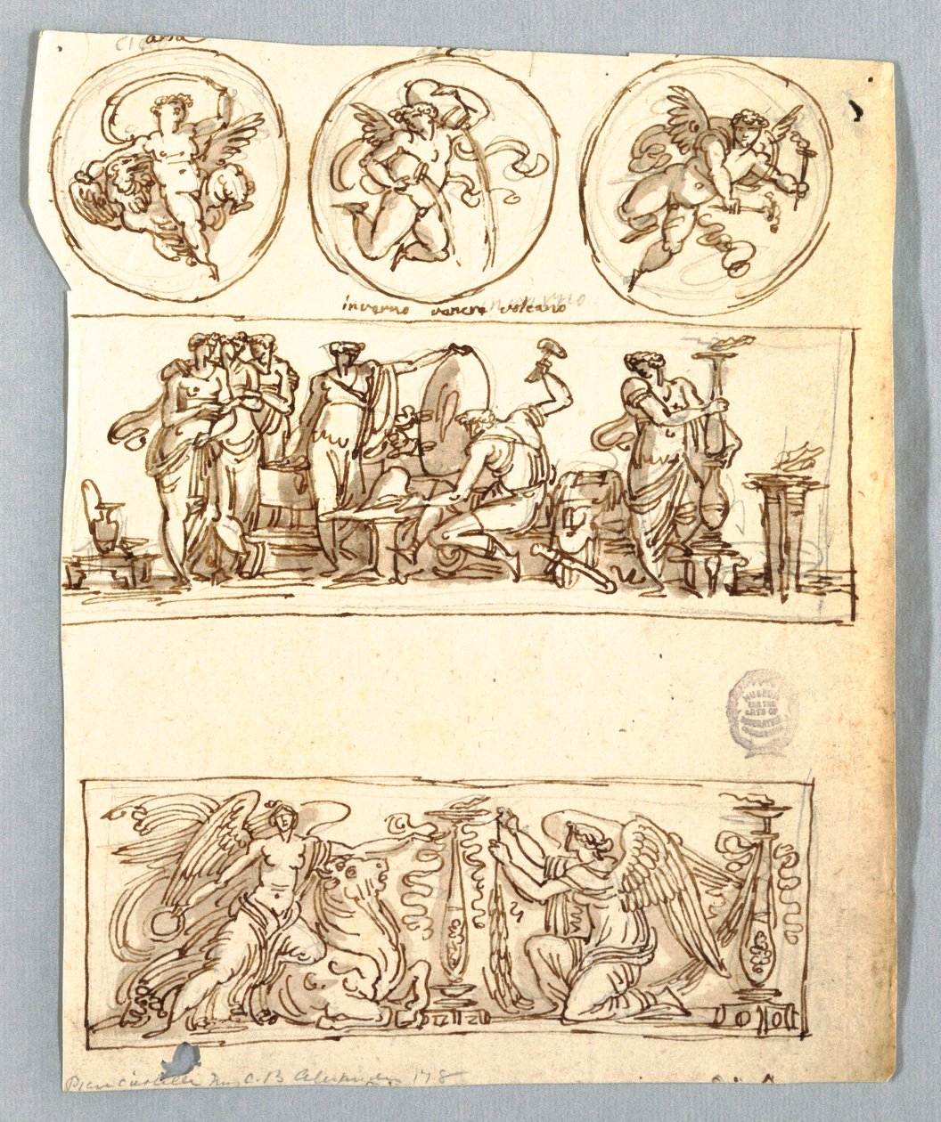 Venus ved Forge of Vulcan, Winter, Victories og Three Roundels, Putti som elementer av Unbekannt