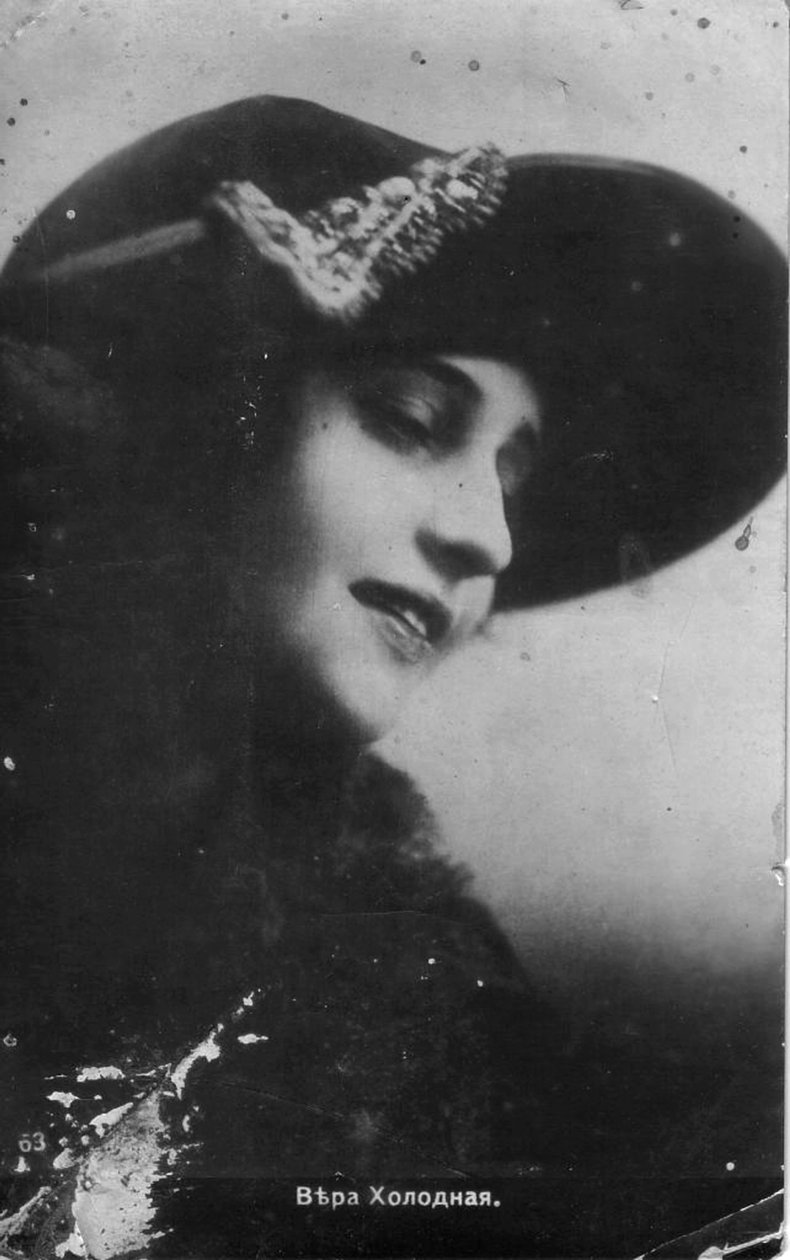 Vera Kholodnaya, russisk stumfilmstress, 1910-tallet av Unbekannt