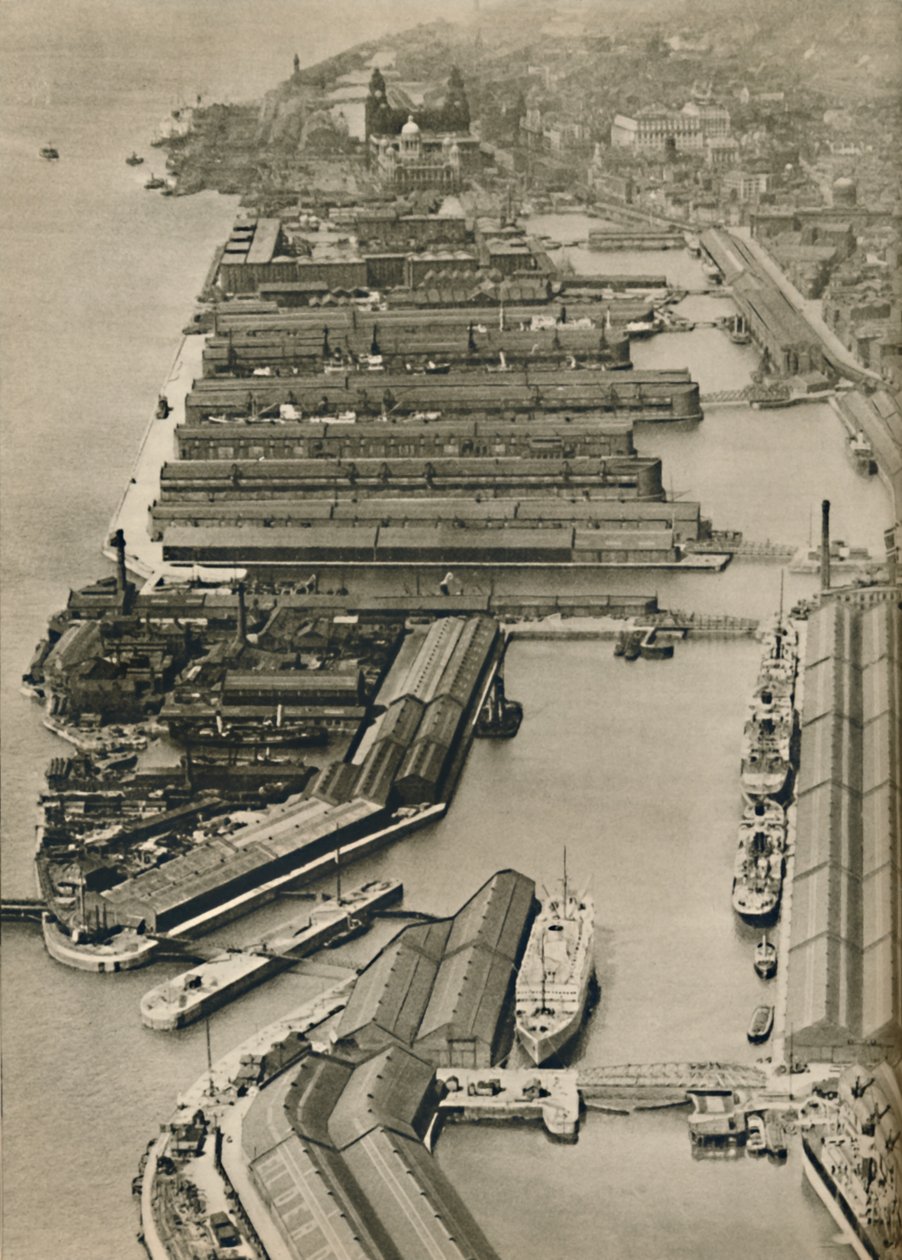 Fartøyer seiler fra Liverpool til havner over hele verden, fra elven Mersey, 1936 av Unbekannt