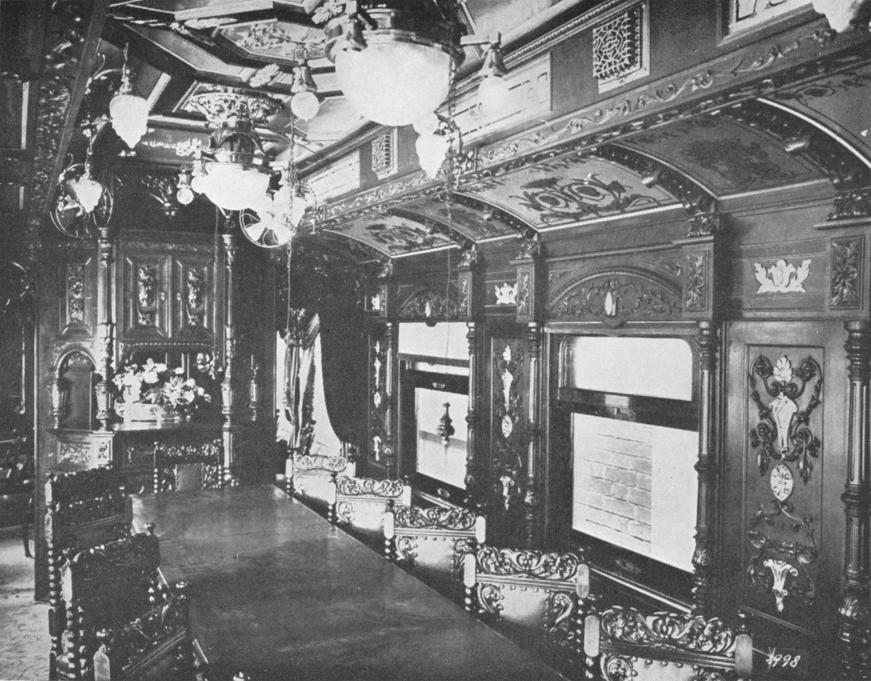 Vestibyle spisevogn på Rio-Sao Paulo Night Express fra Central Railway of Brazil, 1914 av Unbekannt