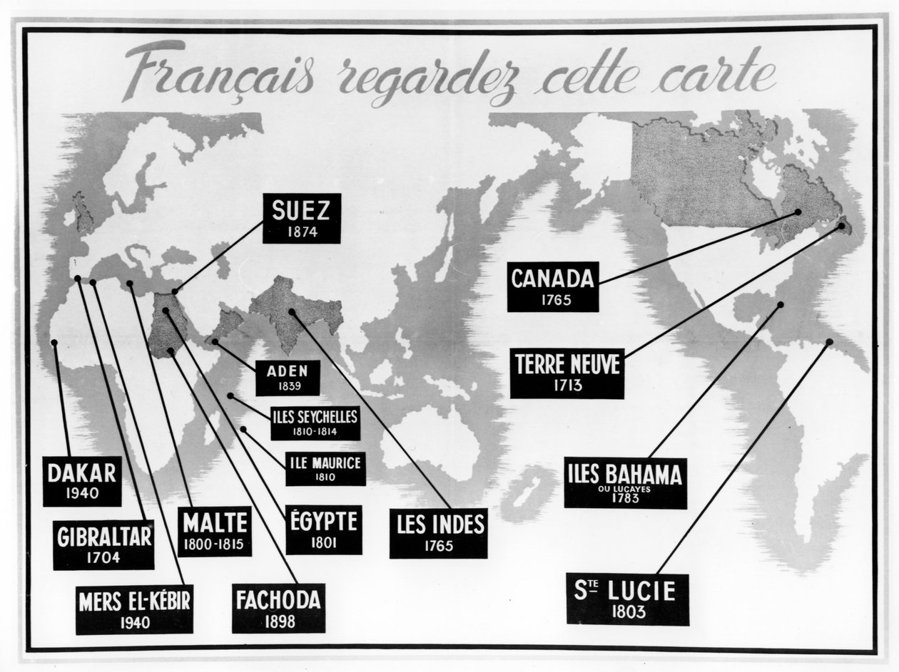 Vichy fransk anti-britisk propagandaplakat, 1940-1944 av Unbekannt