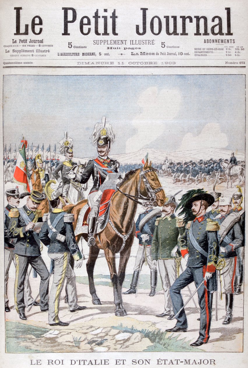 Victor Emmanuel III, konge av Italia og hans statsmajor, 1903 av Unbekannt