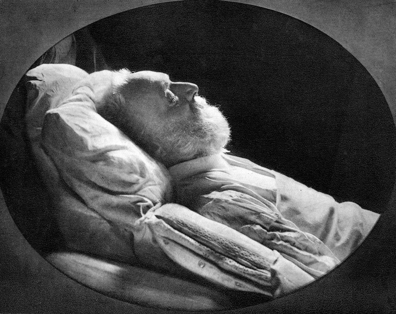 Victor Hugo, fransk forfatter, på dødsleiet, 22. mai 1885 av Unbekannt