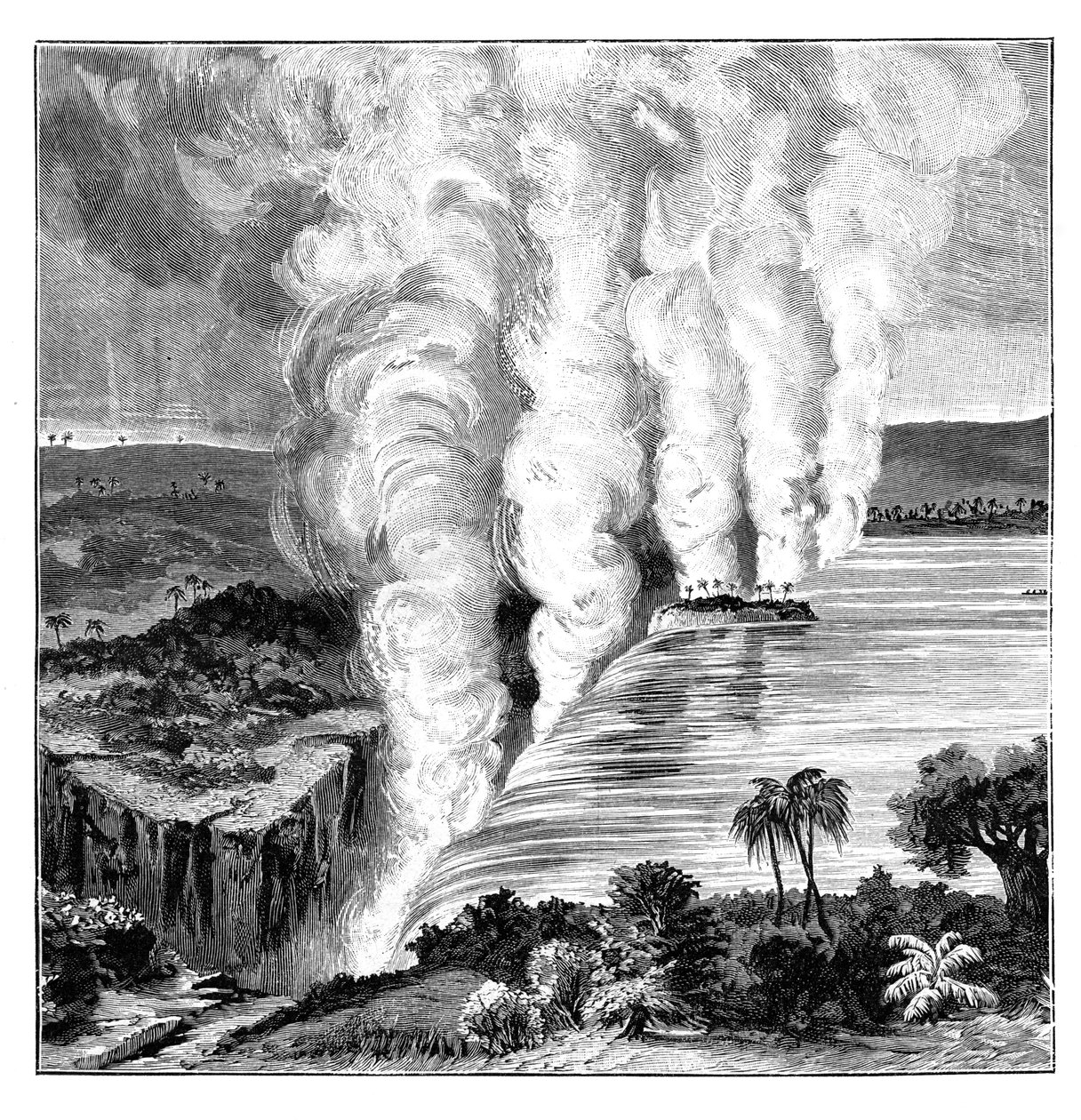 Victoria Falls of the Zambezi River, på grensen mellom Zambia og Zimbabwe, 1900 av Unbekannt