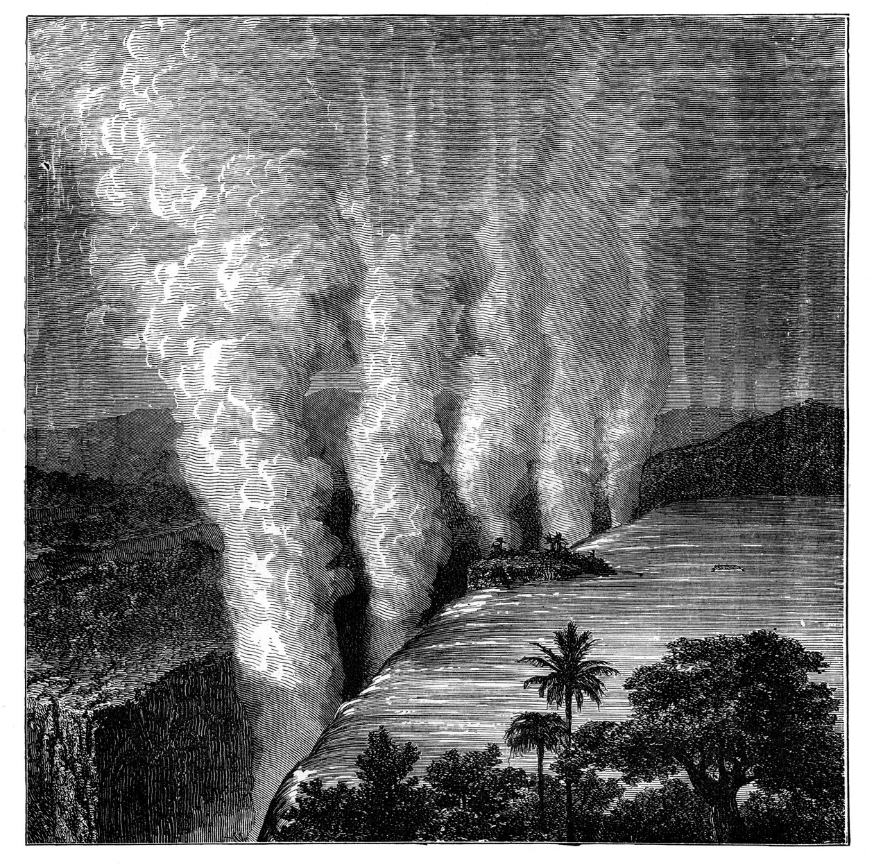 Victoriafallene ved Zambezi-elven, Afrika, ca 1890 av Unbekannt