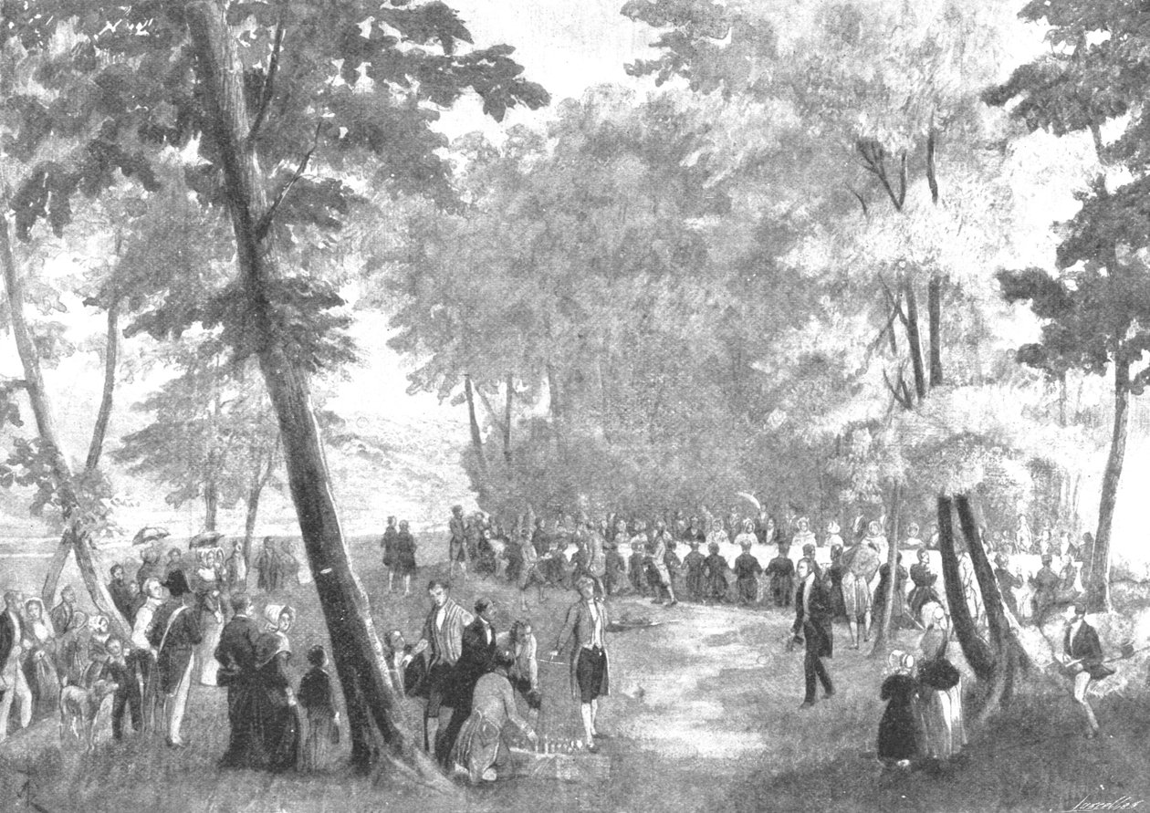 Victorias besøk til Louis Philippe i 1843: Fete Champetre ... i Forest of Eu, 1901. av Unbekannt