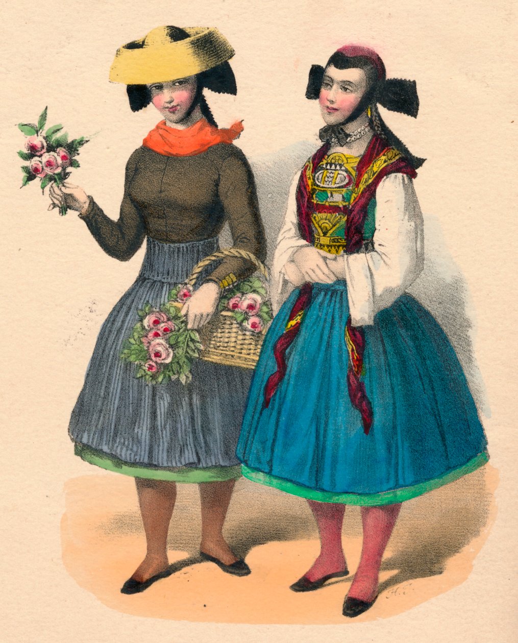 Vierlanderjenter, 1800-tallet. av Unbekannt