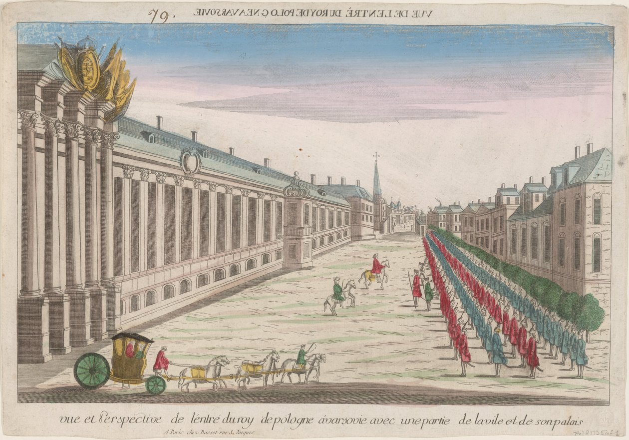 Utsikt og perspektiv av inngangen til kongen av Polen i Warszawa med palasset hans, 1735 av Unbekannt