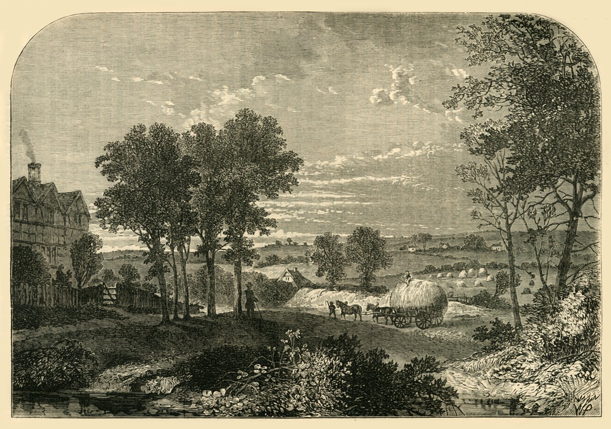 Utsikt fra Moll Kings House, Hampstead, i 1760, c1876. av Unbekannt