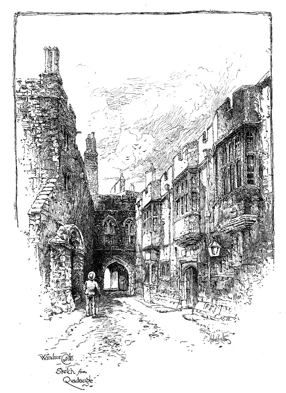 Utsikt fra Quadrangle, Windsor Castle, c1888 av Unbekannt