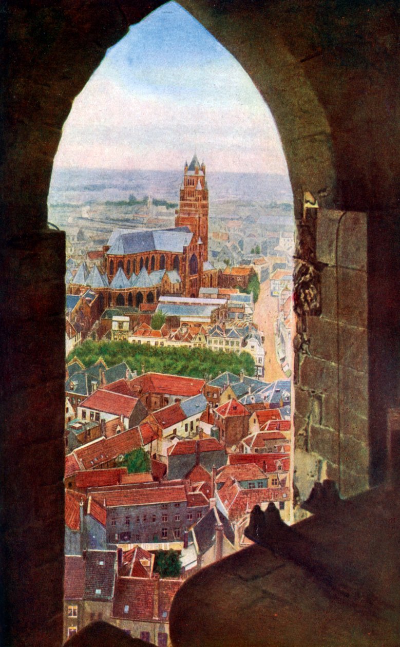 Utsikt fra klokketårnet i Brugge, Belgia, c1924 av Unbekannt