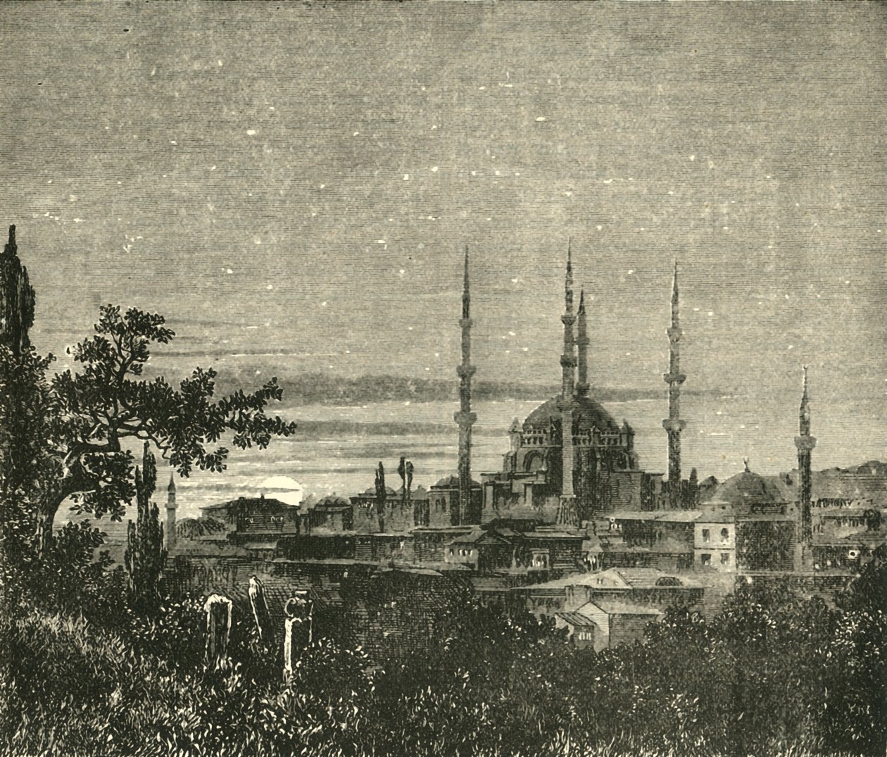 Utsikt i Adrianopel - Selim II-moskeen, 1890. av Unbekannt