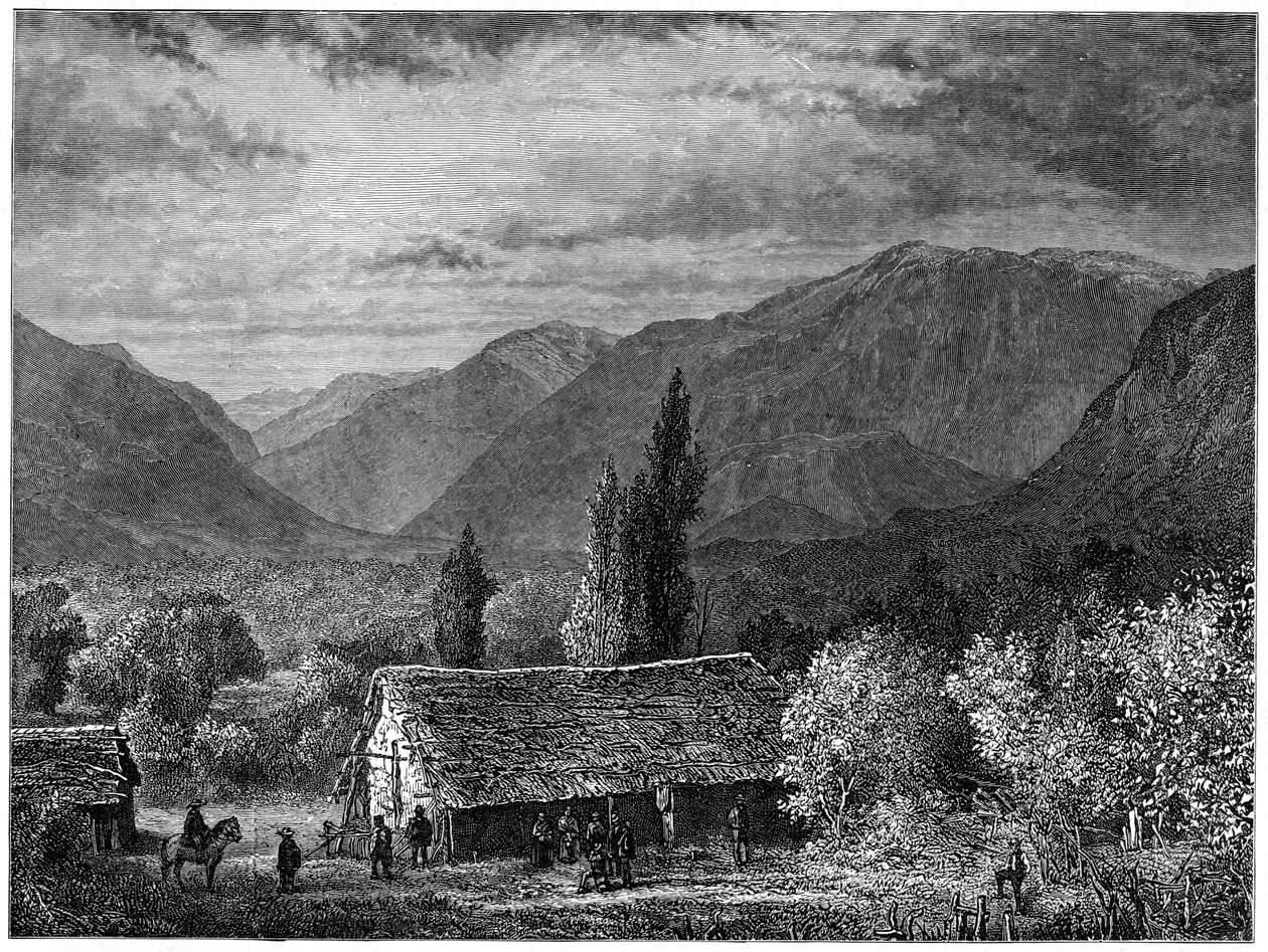Utsikt i en dal i Cordillera, Chile, 1877 av Unbekannt