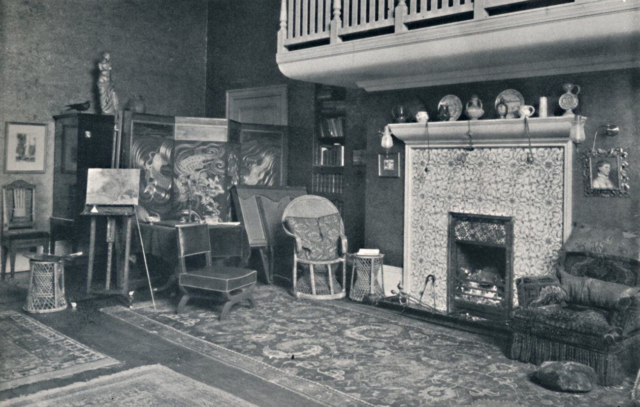 Utsikt i studioet til Sir E. A. Waterlow, R.A., sent på 1800- og begynnelsen av 1900-tallet. av Unbekannt