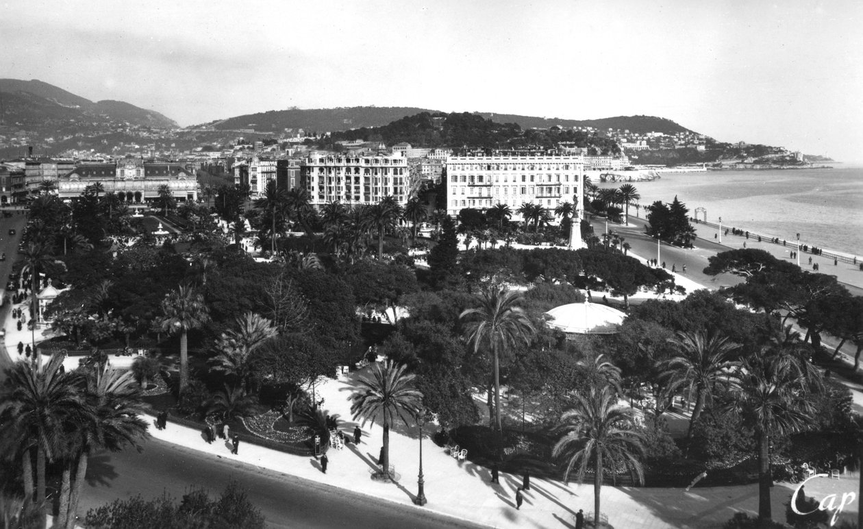 Utsikt over Albert I Gardens, Nice, Sør-Frankrike, tidlig på 1900-tallet av Unbekannt