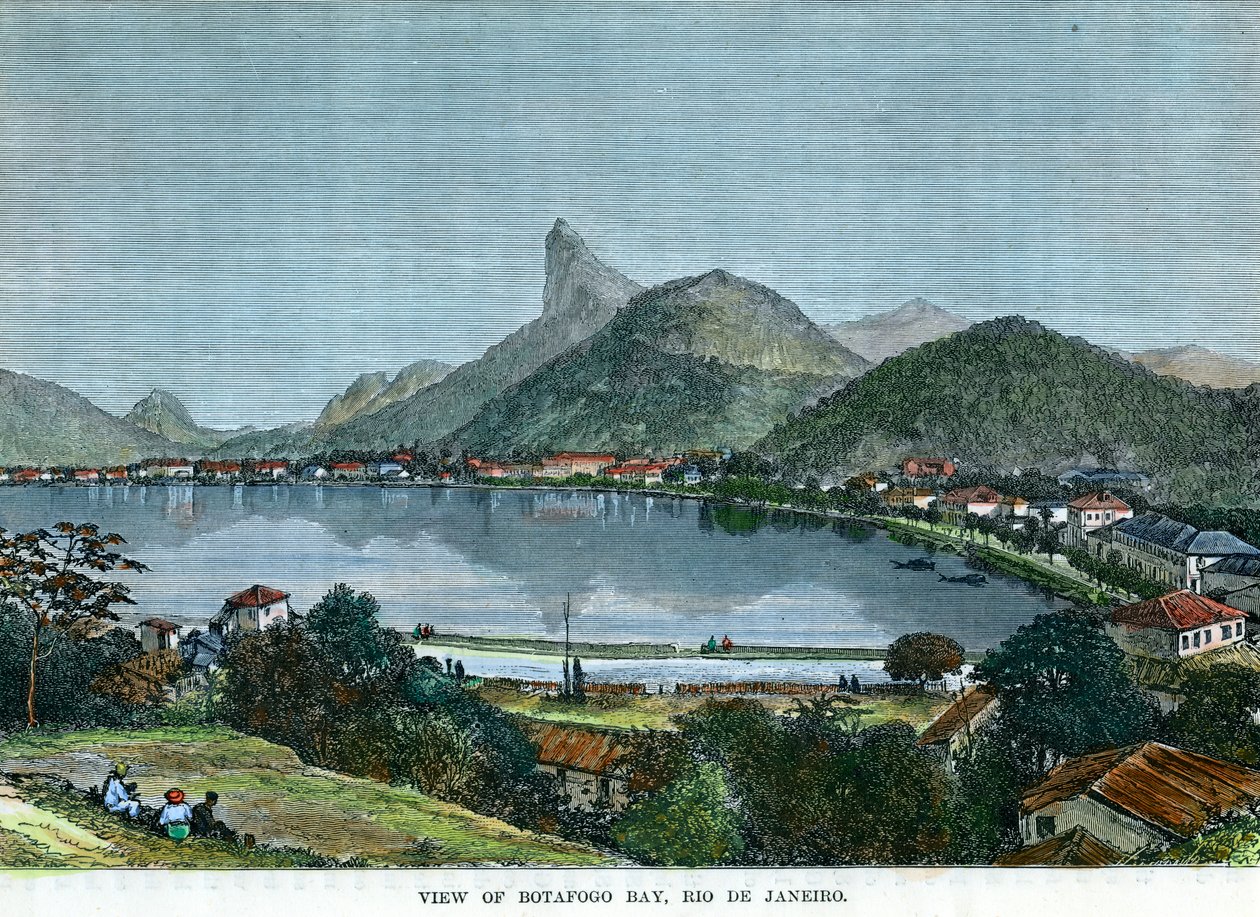 Utsikt over Botafogo Bay, Rio de Janeiro, Brasil, c1880 av Unbekannt