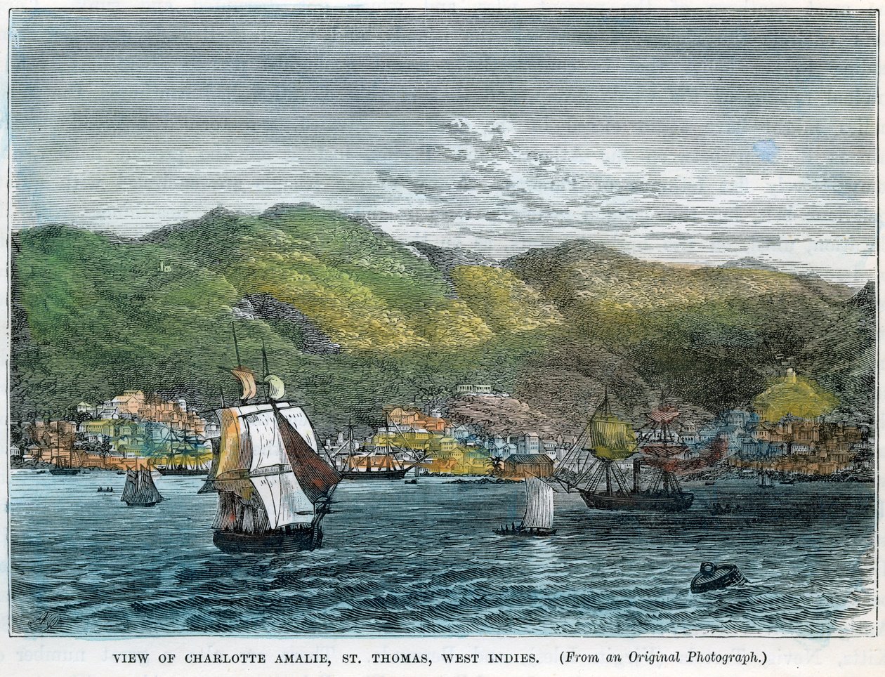 Utsikt over Charlotte Amalie, St. Thomas, Vestindia, c1880 av Unbekannt