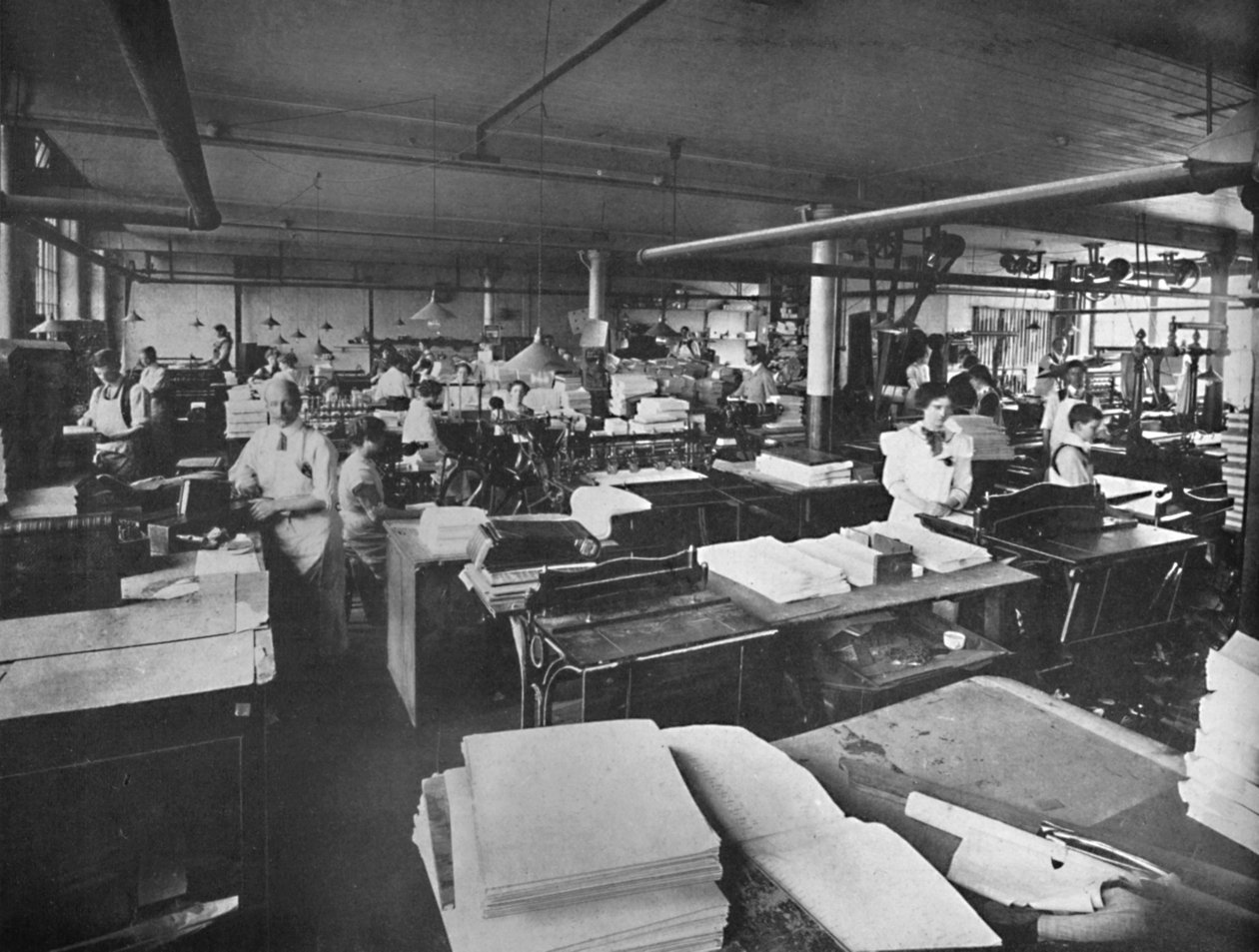 Utsikt over forsendelses- og bindingsrommet, 1919 av Unbekannt