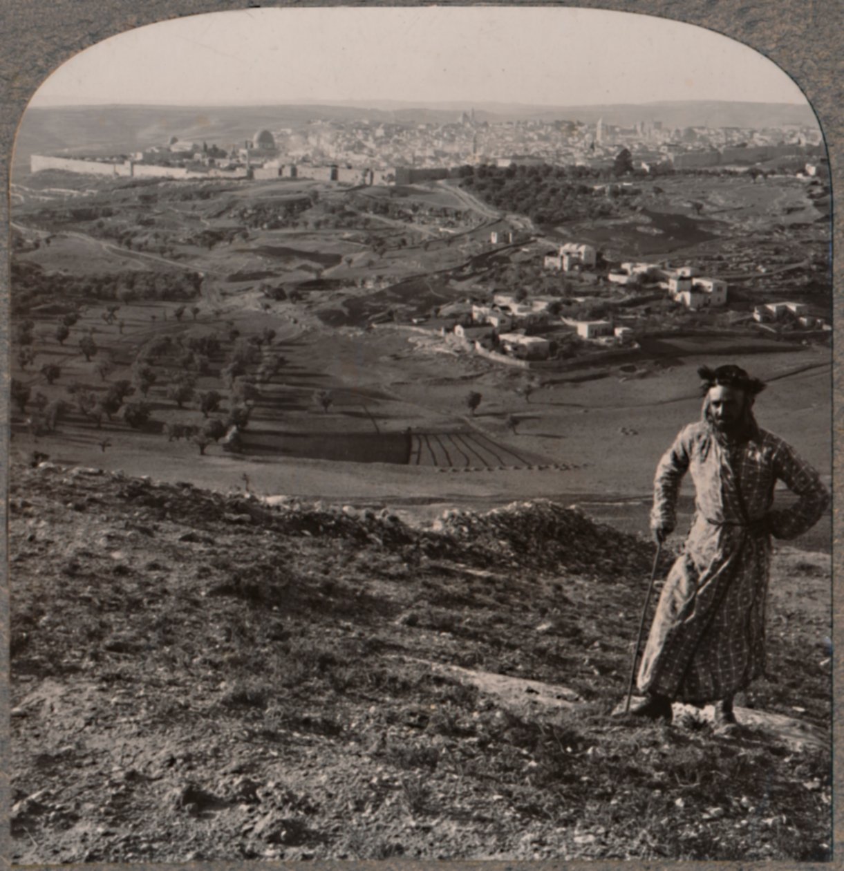 Utsikt over Jerusalem fra Mount Scopus, ca 1900 av Unbekannt