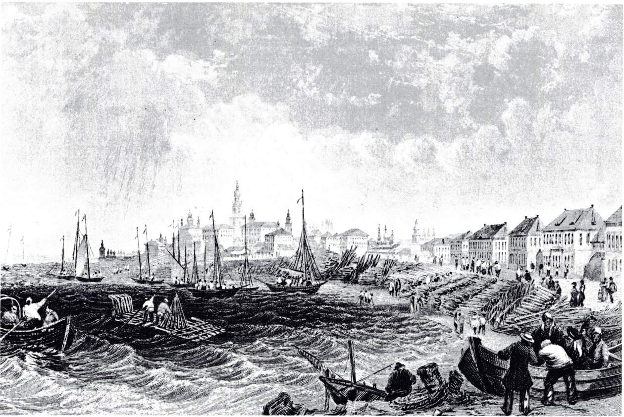 Utsikt over Kostroma, ca 1835 av Unbekannt