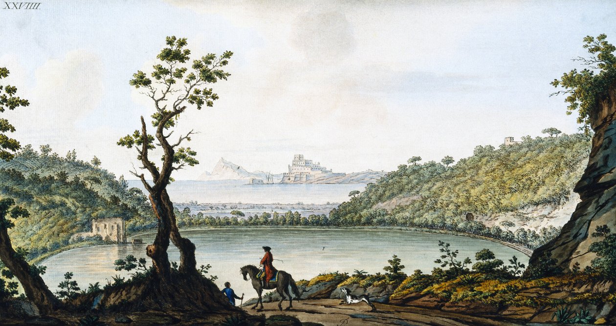Utsikt over Lake Avernus av Unbekannt