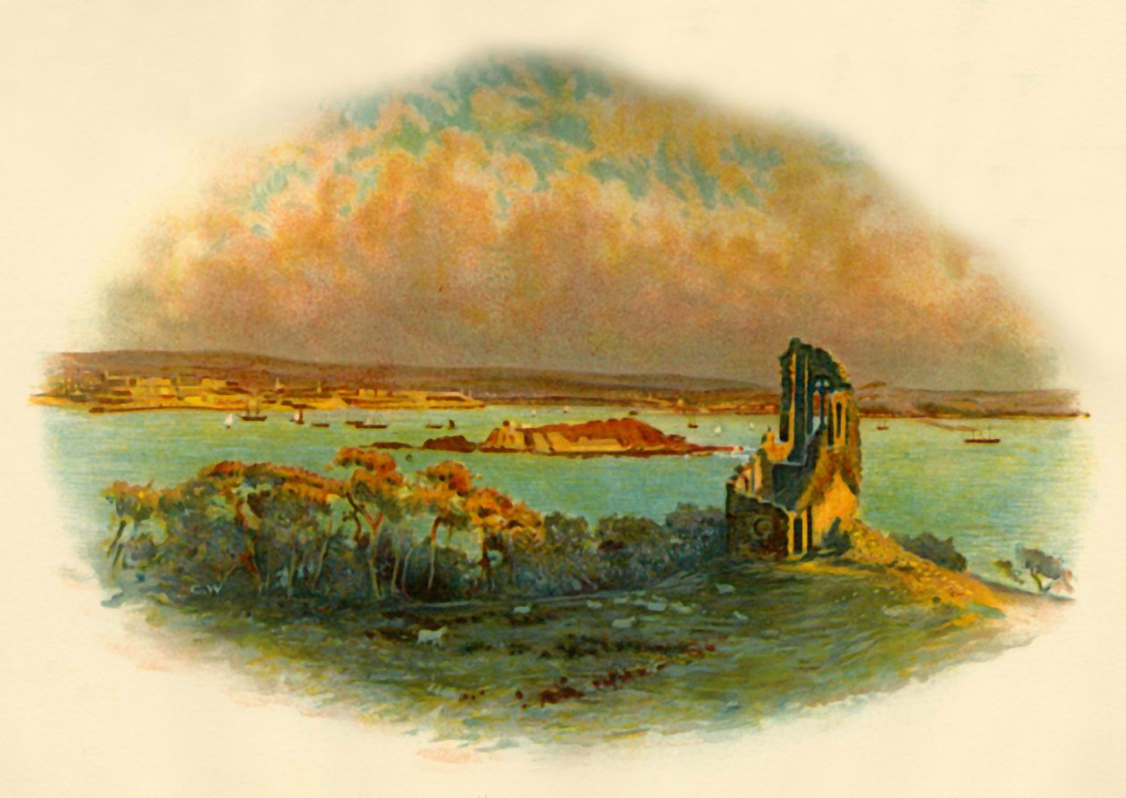 Utsikt over Mount Edgcumbe, Cornwall, med utsikt over Plymouth Sound, c1890. av Unbekannt