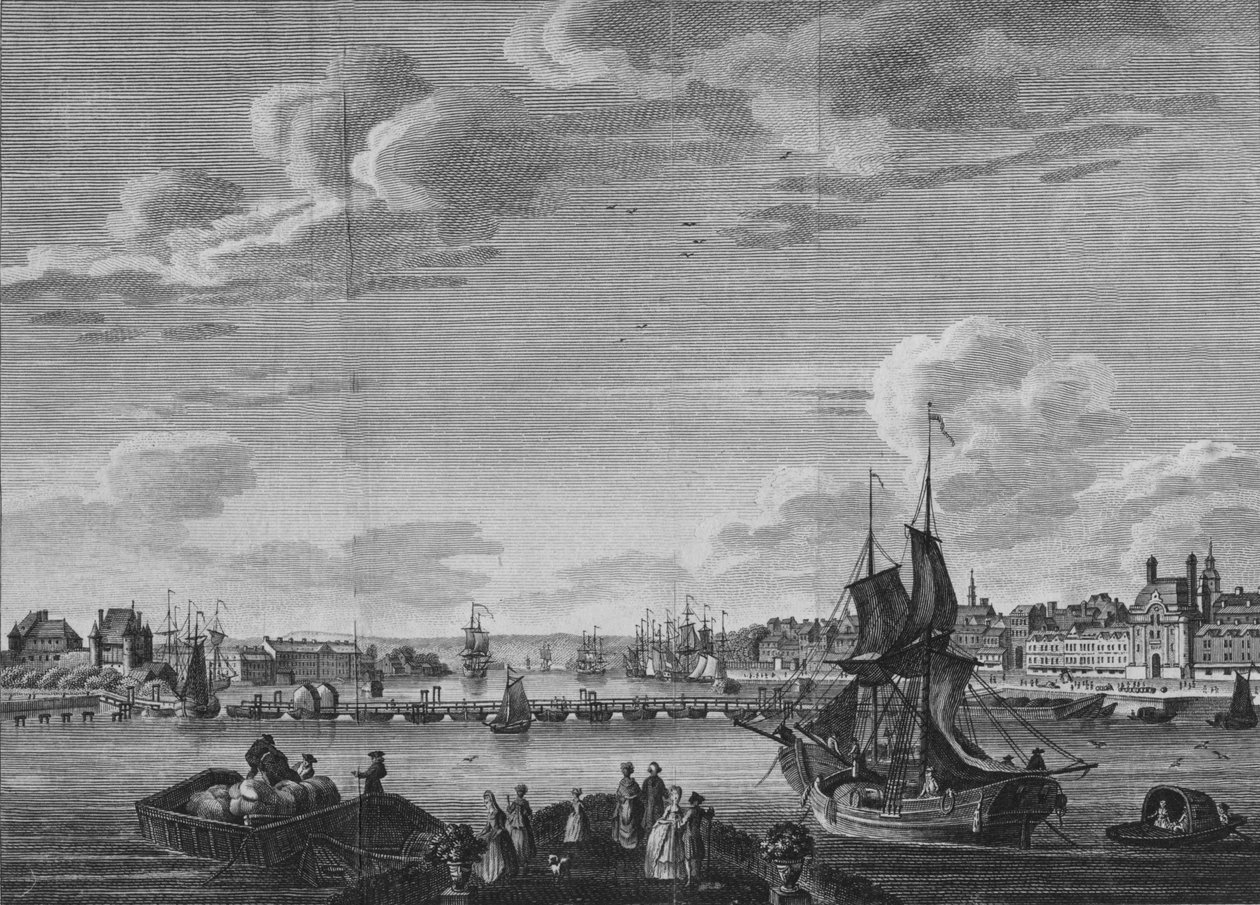 Utsikt over Rouen, 1782 av Unbekannt