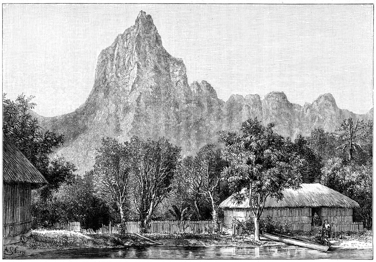 Utsikt over Tahiti, 1898 av Unbekannt