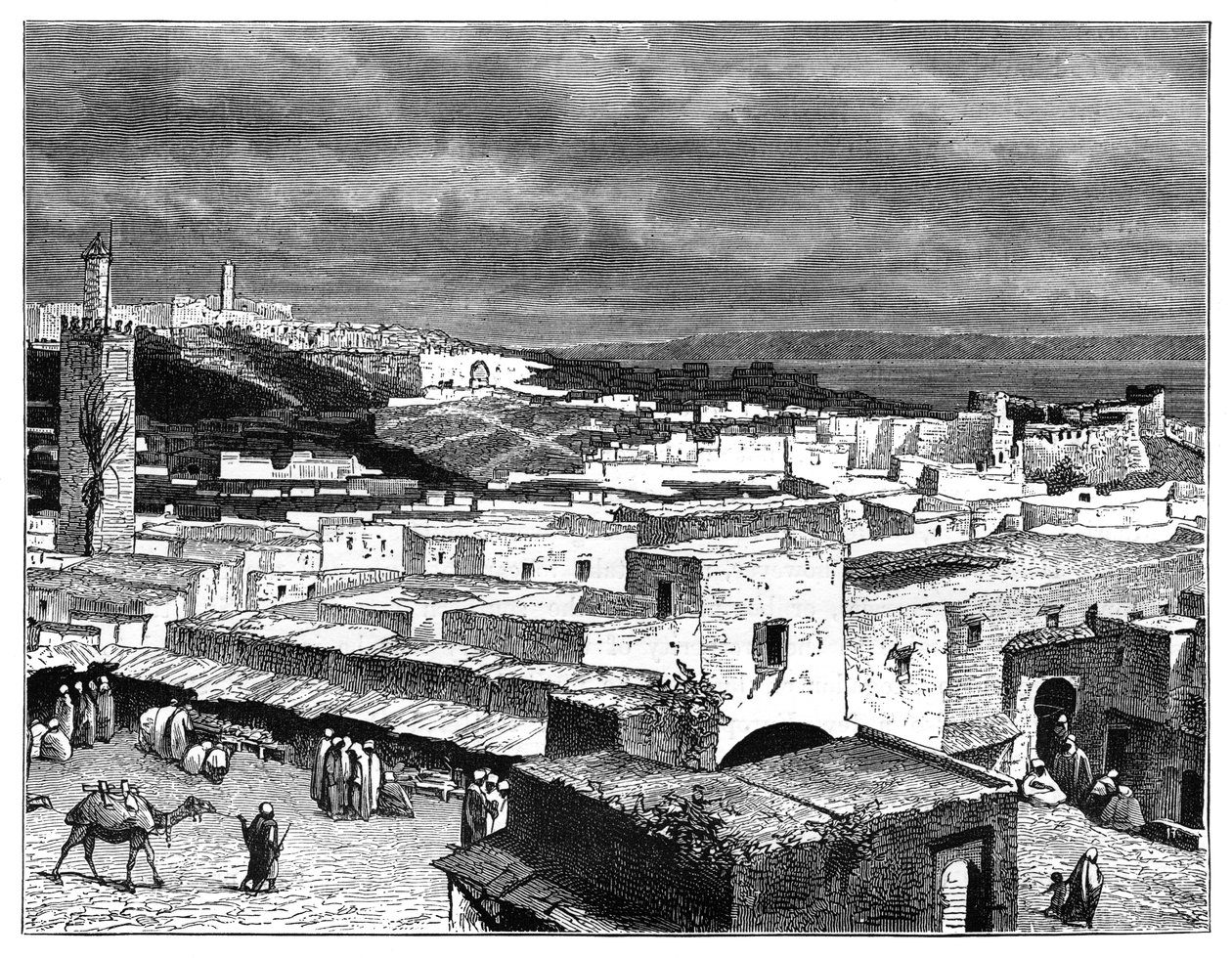 Utsikt over Tanger, Marokko, fra landsiden, c1890 av Unbekannt
