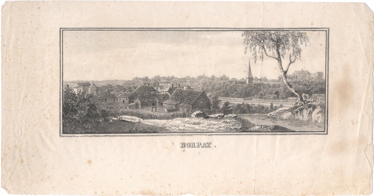 Utsikt over Tartu, 1800 av Unbekannt