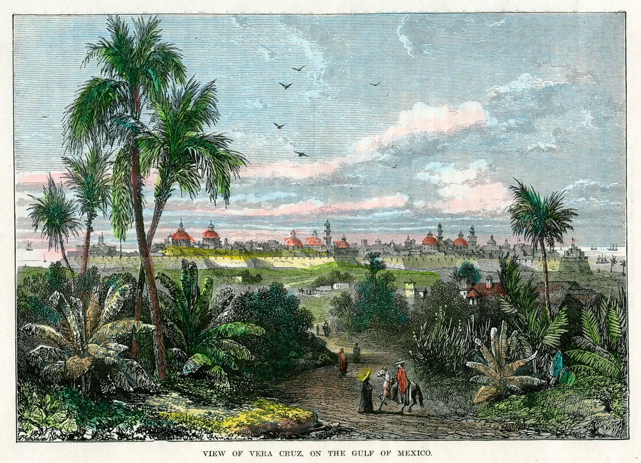 Utsikt over Vera Cruz, ved Mexicogulfen, Mexico, c1880 av Unbekannt