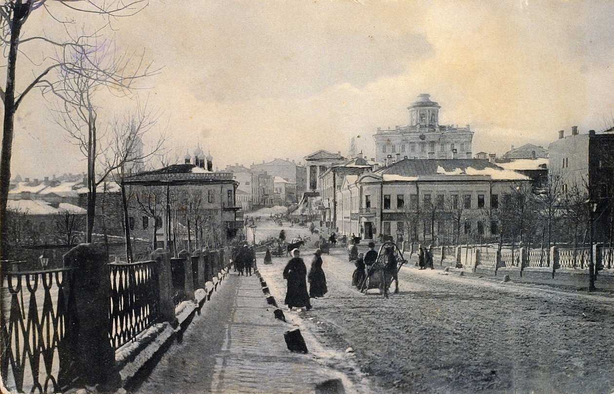 Utsikt over Znamenka Street om vinteren, Moskva, Russland, tidlig på 1900-tallet av Unbekannt