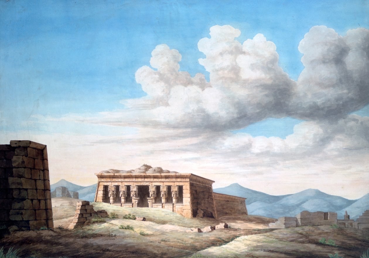 Utsikt over et egyptisk tempel, Dendera, 1800-tallet av Unbekannt