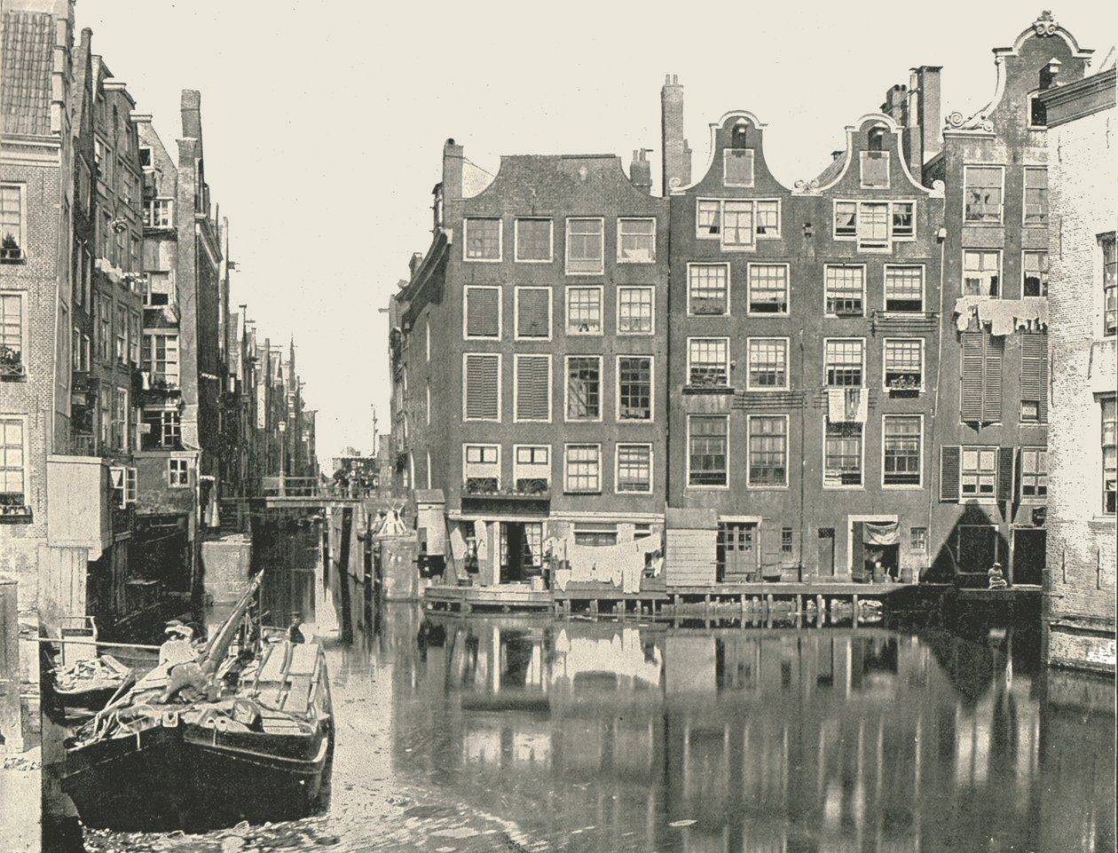 Utsikt over en av hovedkanalene, Amsterdam, Nederland, 1895. av Unbekannt