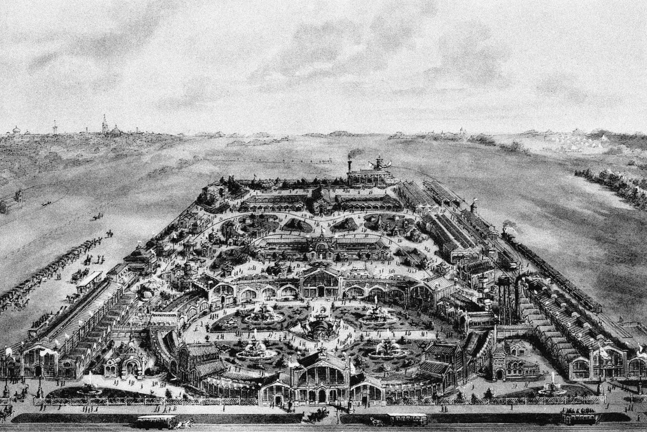 Utsikt over den all-russiske utstillingen fra 1882 Khodynka, Moskva, 1882 av Unbekannt