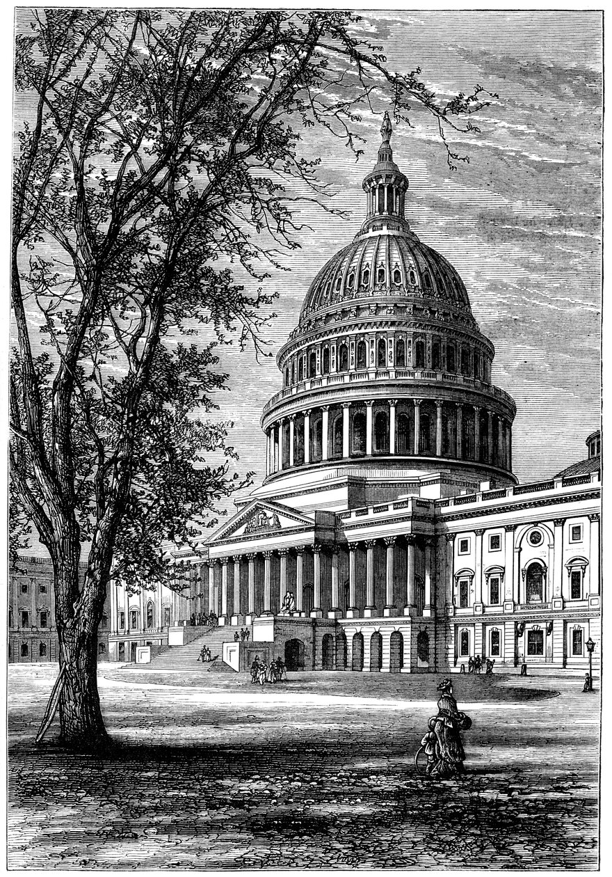 Utsikt over Capitol, Washington DC, USA, c1880 av Unbekannt