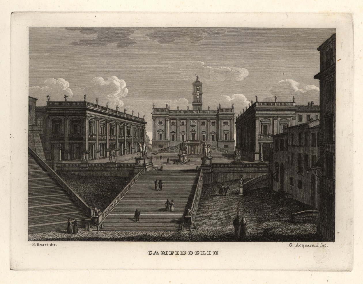 Utsikt over Capitoline Hill, Campidoglio, Roma, med Palazzo Senatorio av Unbekannt