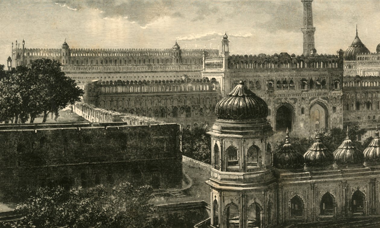 Utsikt over den store Imambara, Lucknow, 1890. av Unbekannt