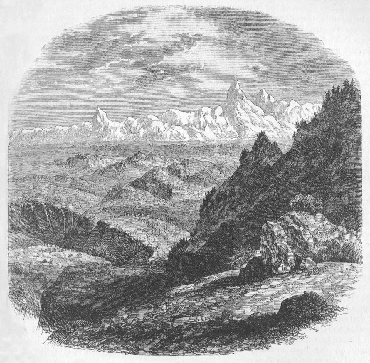 Utsikt over Himalaya-fjellene, c1880 av Unbekannt