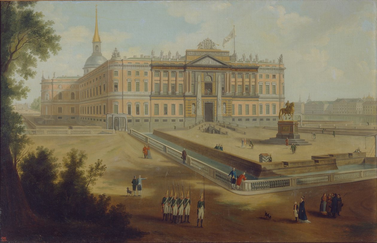 Utsikt over Michael-palasset i St. Petersburg, 1800-tallet av Unbekannt