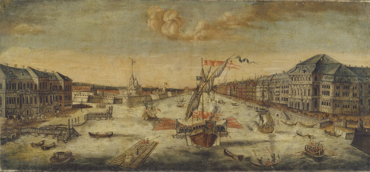 Utsikt over elven Neva, 1753 av Unbekannt