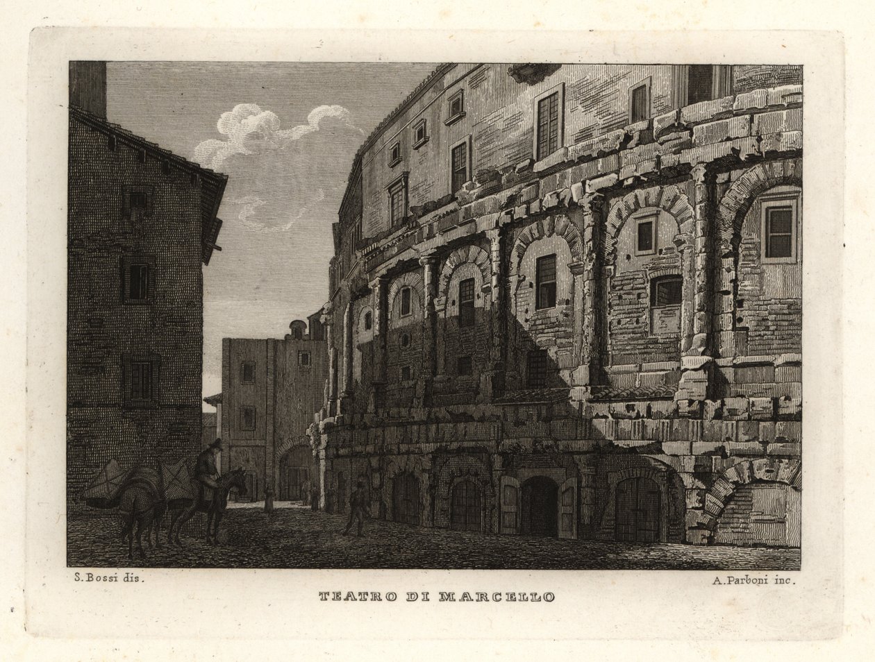 Utsikt over Theatre of Marcellus, Teatro di Marcello, Roma av Unbekannt
