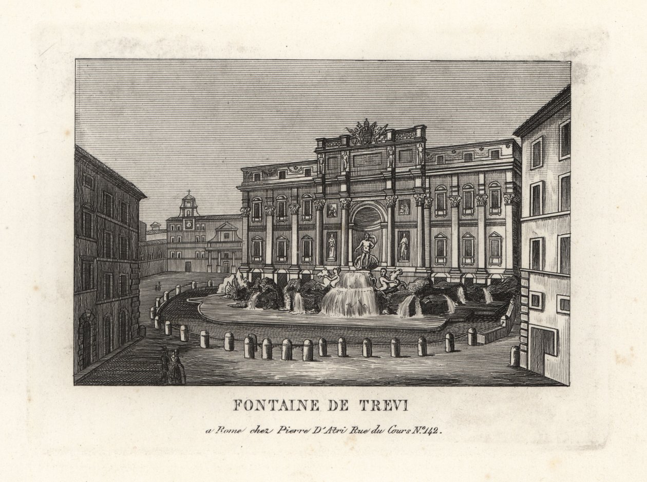 Utsikt over Trevifontenen, Fontana di Trevi, Roma av Unbekannt