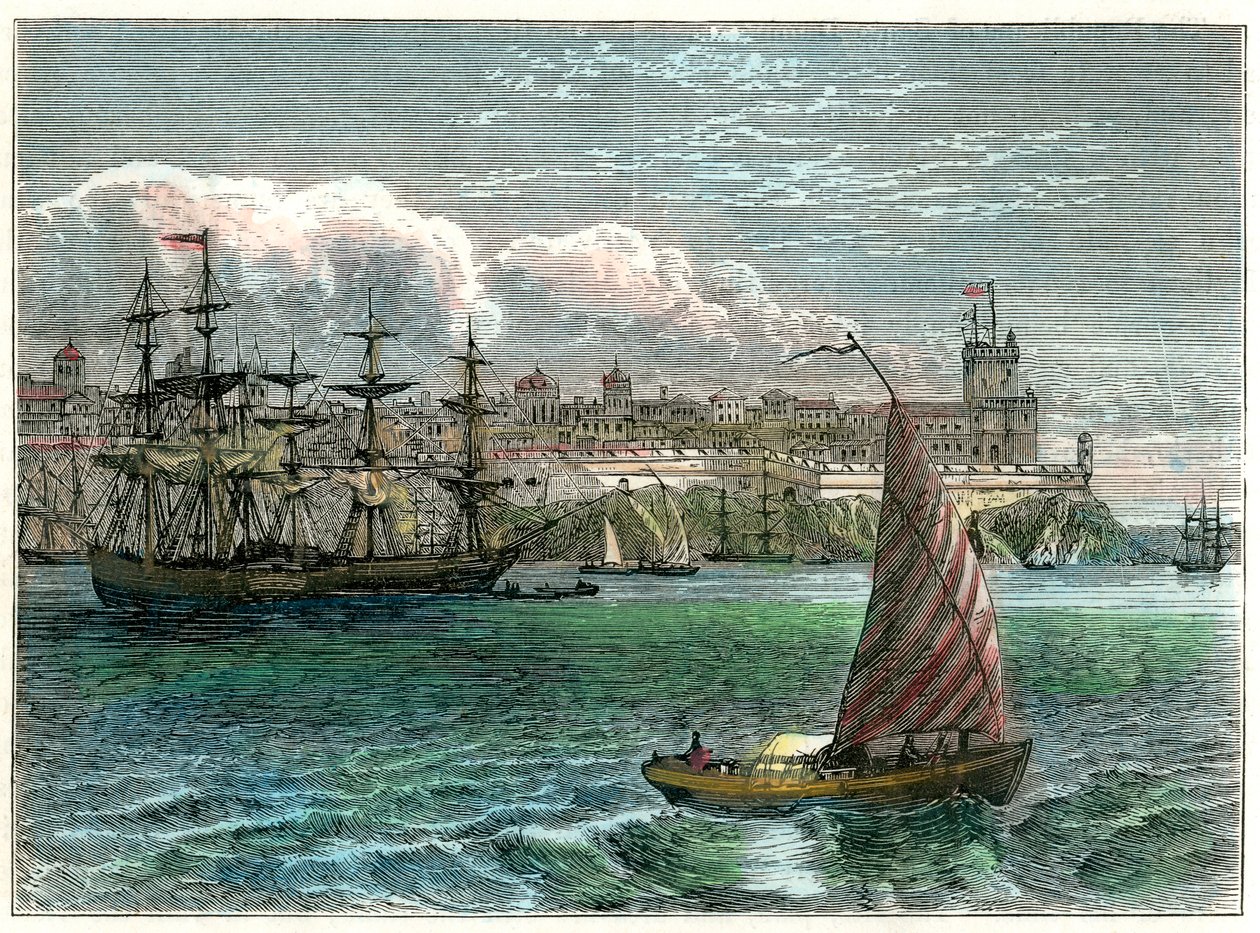 Utsikt over byen San Domingo fra havnen, Den dominikanske republikk, c1880 av Unbekannt