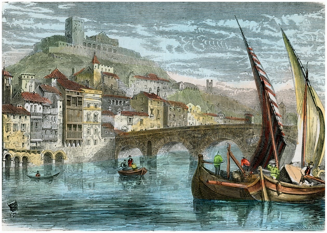 Utsikt over byen Verona, Italia, c1880 av Unbekannt